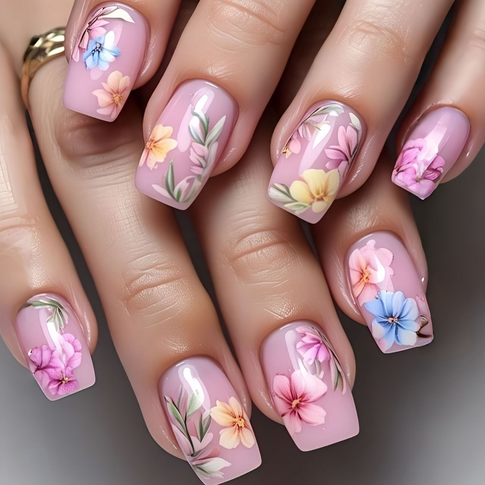 Faux ongles moyens pour femmes - Pressed Flower Art avis et prix