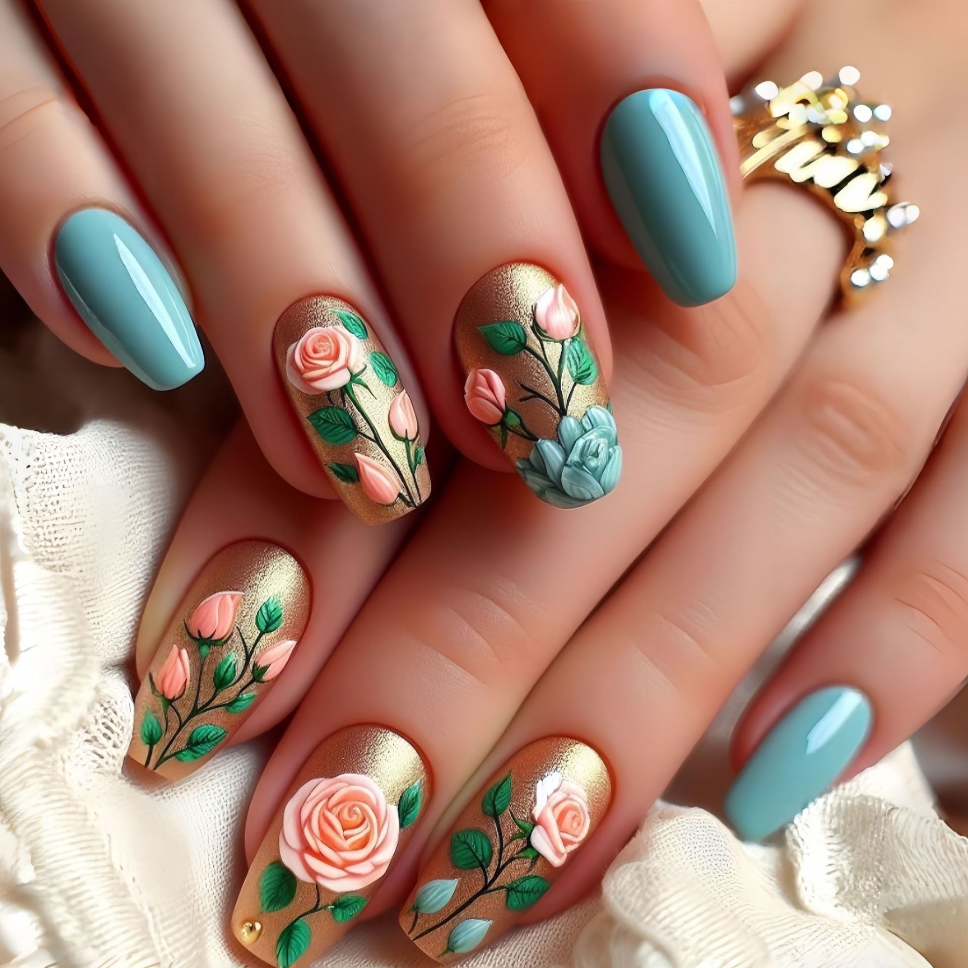 Faux ongles moyens pour femmes - Pressed Flower Art avis et prix